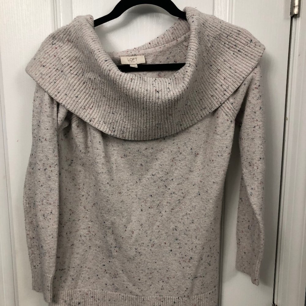 LOFT outlet cowlneck 3/4 sleeve sweater.  used.